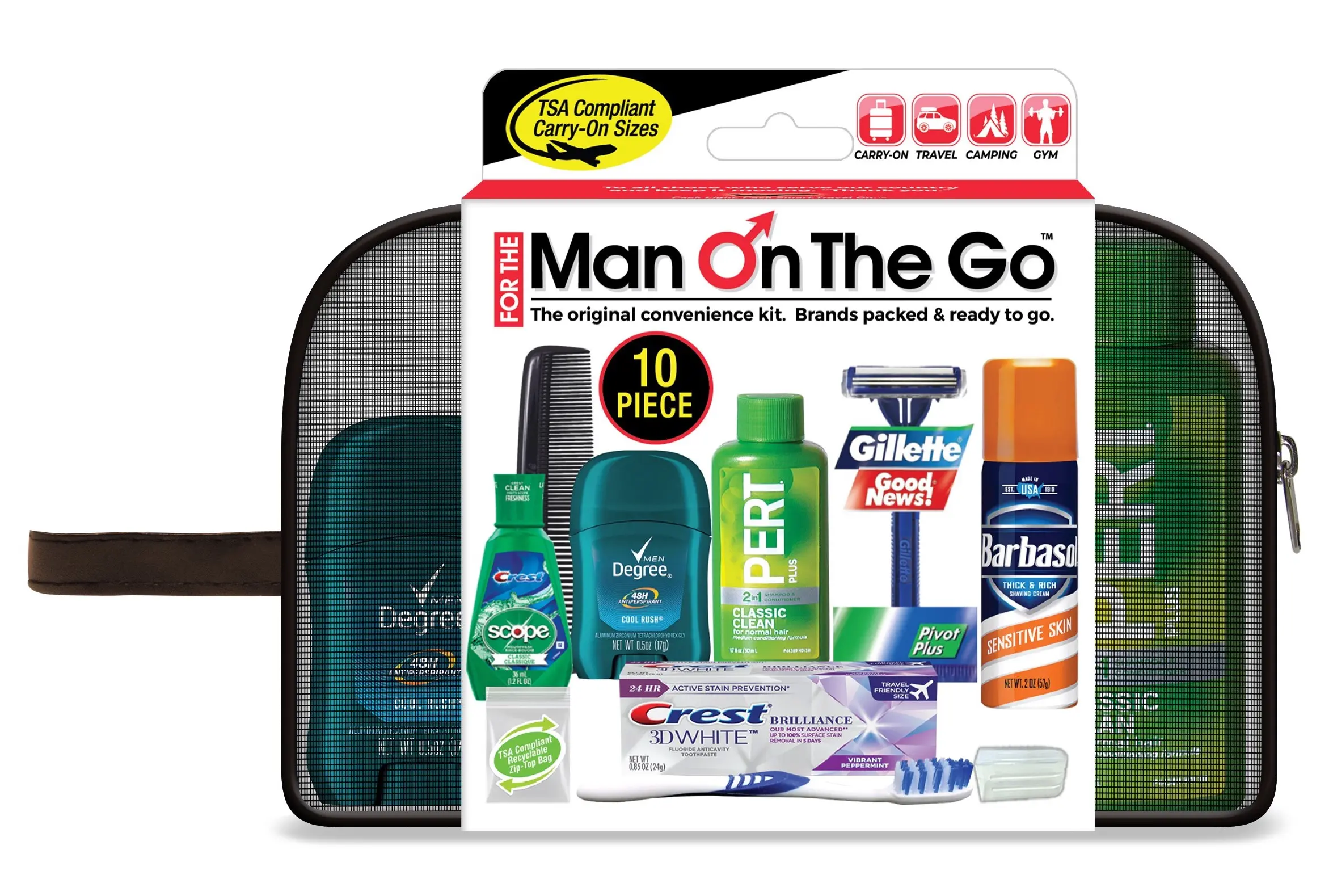 Convenience Kits Men’s Premium 20-Piece Necessities Travel Kit, Featuring: Dove Men & Care Products