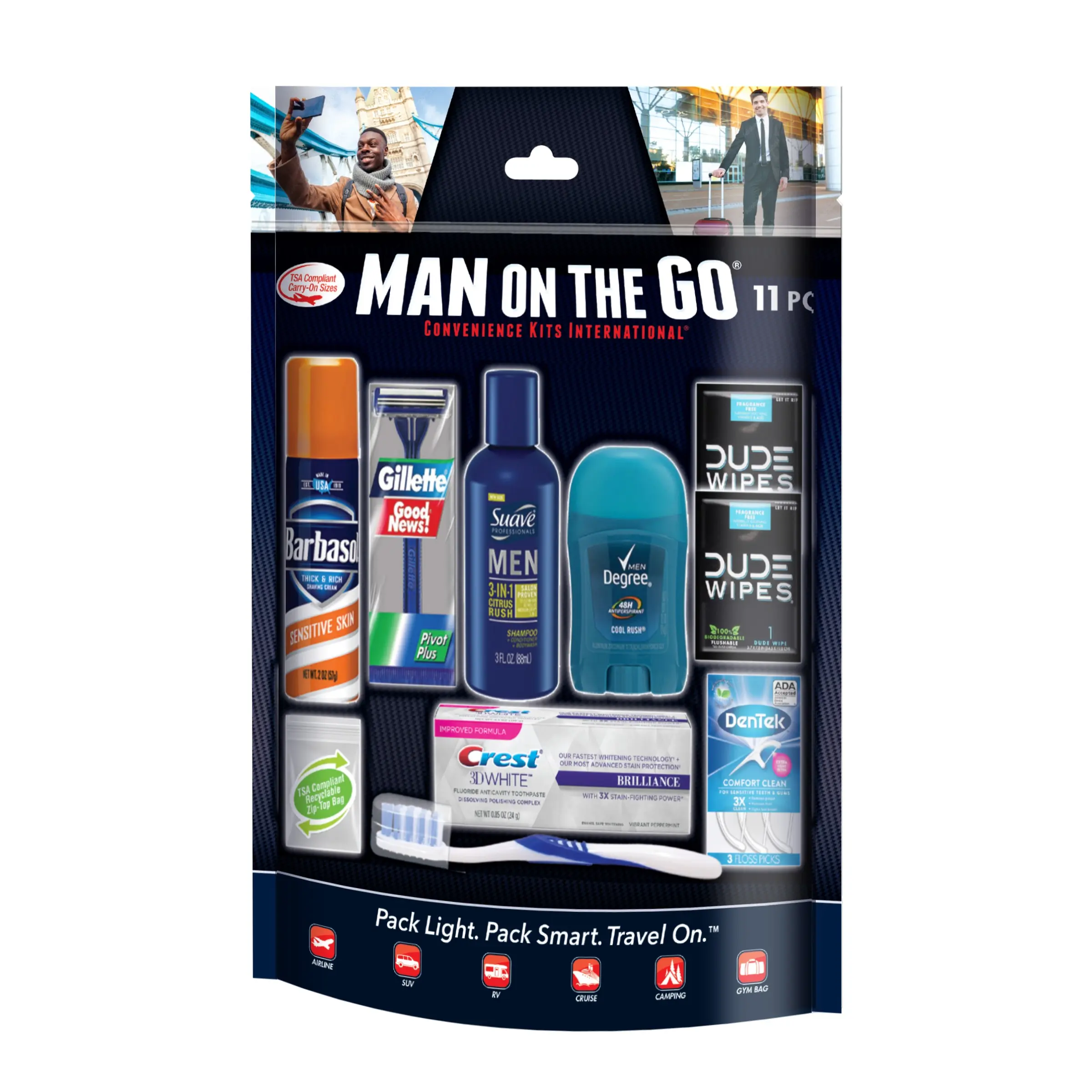 Man on the Go Men's Get Away Travel Kit, 10 pc - Algeria