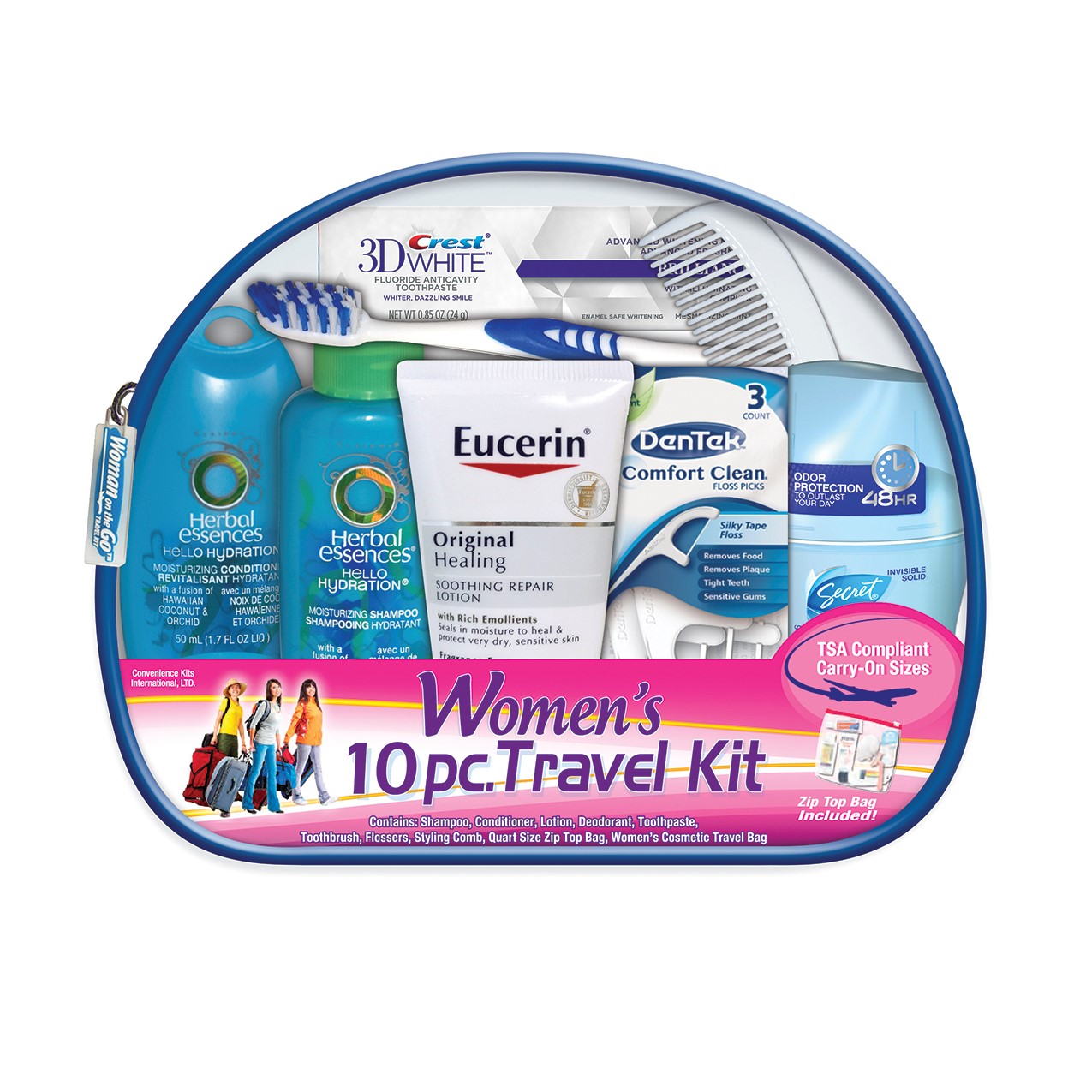 Women s Deluxe 10 pc Herbal Essences Travel Kit 