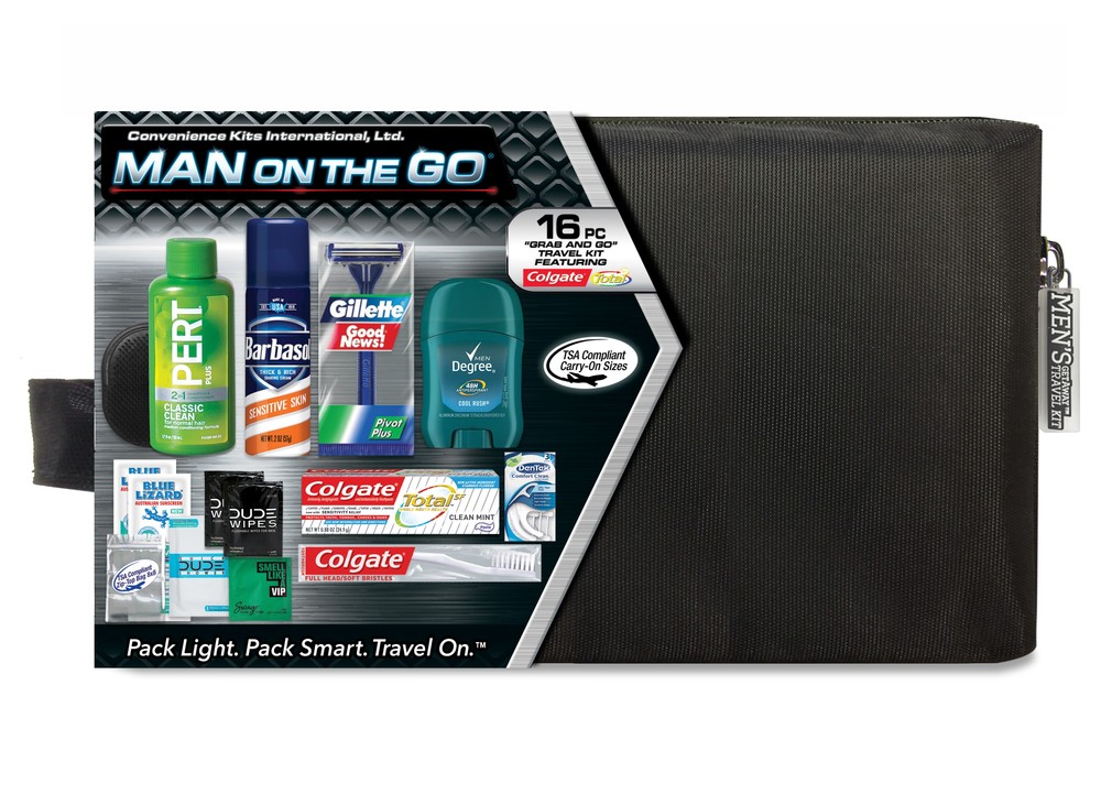 Men’s Premium 16 pc Assembled Travel Kit in Zippered Bag