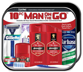 Men’s Deluxe 10pc Man On the Go Travel Kit