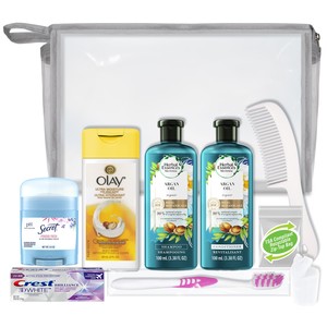 Women’s Deluxe 10 pc Travel Kit featuring Herbal Essences with Argon Oil