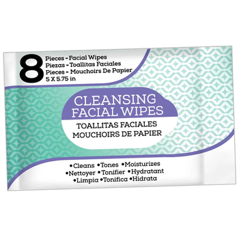 Facial Wipes 8 ct., bilingual