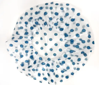 Blue Polka Dot Shower Cap