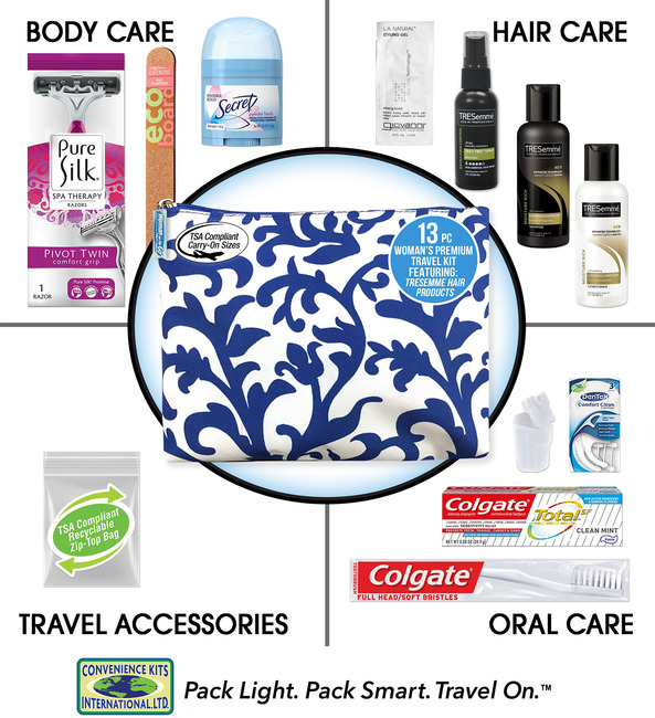 Women's Premium 13 PC Assembled Travel Kit