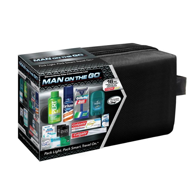 Men’s Premium 16 pc Assembled Travel Kit in Zippered Bag