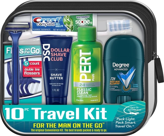 Men’s Hygiene Kit 10 pc. Featuring: Dollar Shave Club Shave Butter and Crest Toothpaste