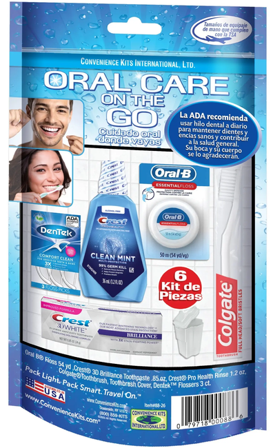 Oral Care On The Go 6 pc Travel Kit