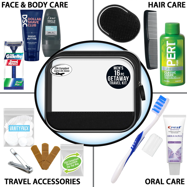 Men’s Super Deluxe 16pc Travel Kit