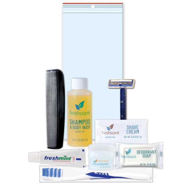 Standard 8 pc Hygiene & Toiletries Kit